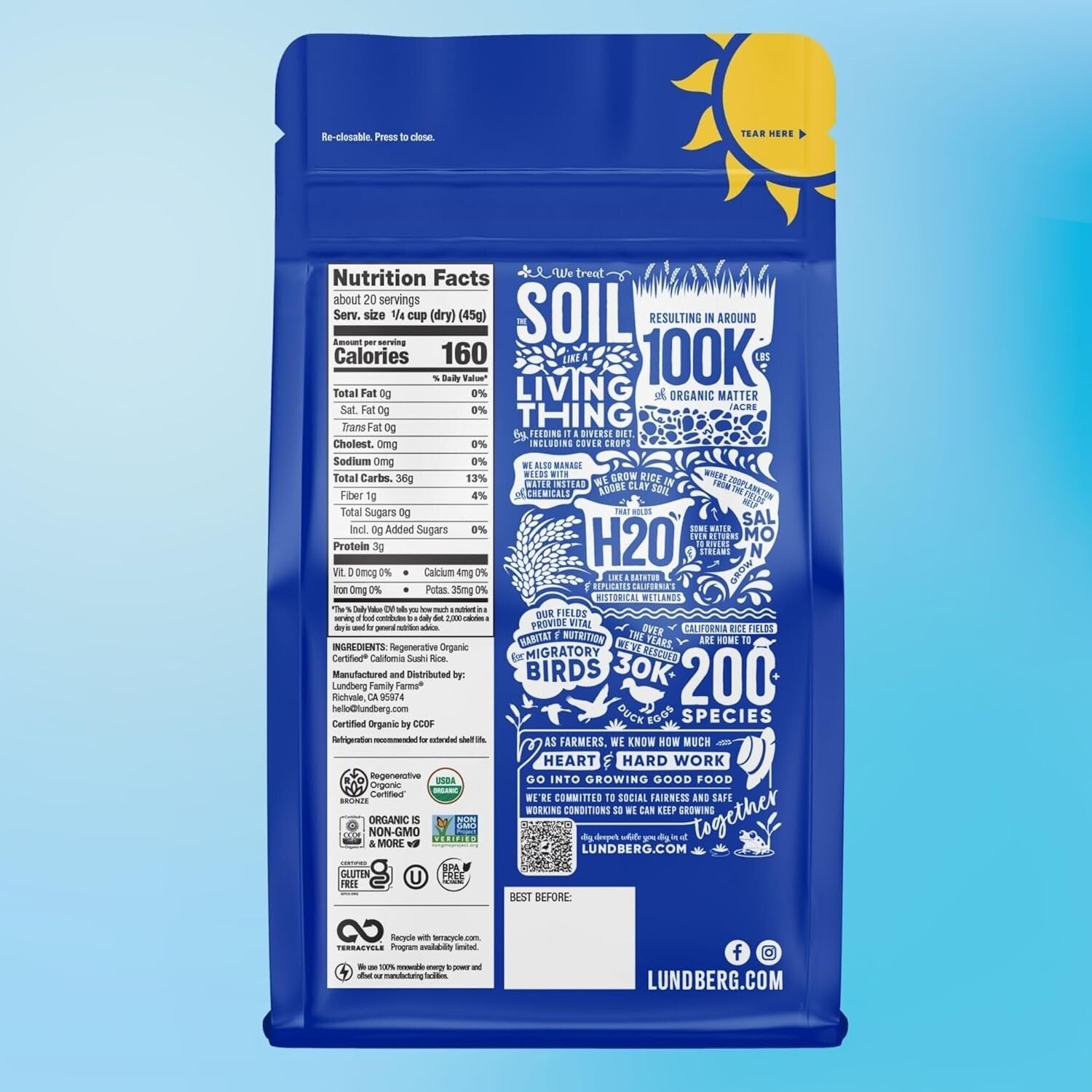 Family Farms Regenerative Organic Sushi Rice 6-Pack - Perfect for Sushi and More