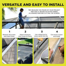 Load image into Gallery viewer, Heavy-Duty 96" x 100 ft Fiberglass Screen Mesh Roll for Windows &amp; Doors - Gray