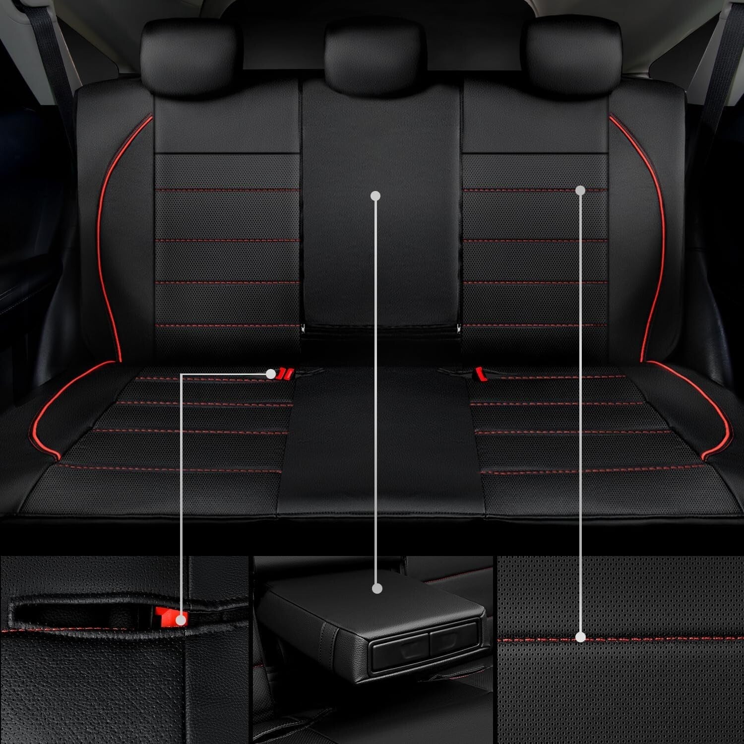 Stylish Universal Waterproof Bench Seat Cover - Faux Leather for Cars & Trucks