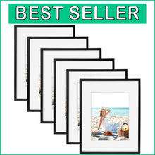 Load image into Gallery viewer, Thoughtful Gift Set - 12x16 Picture Frames in Polished Black Finish, Set of 6