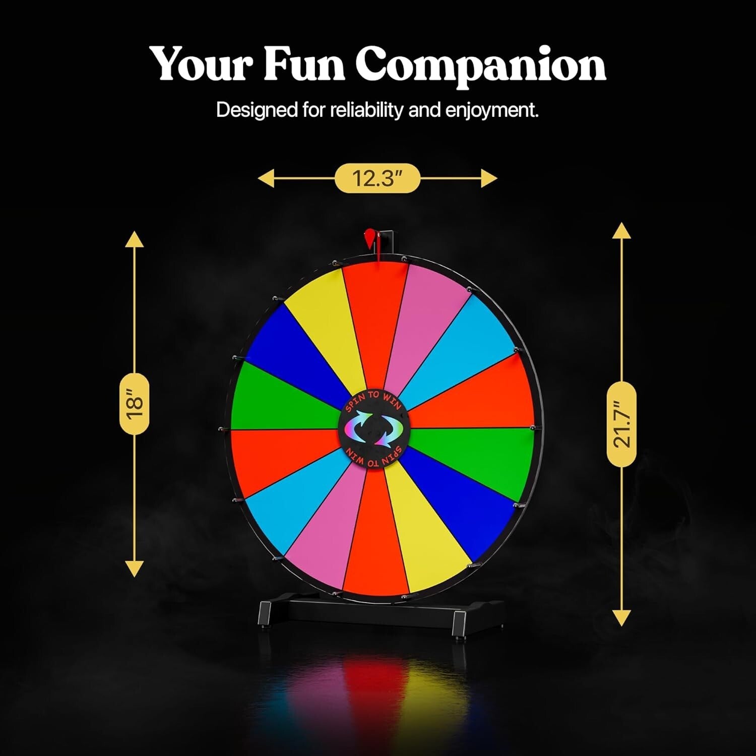 Durable 14-Slot Prize Wheel with Smooth Spin - Ideal for Carnivals & Trade Shows