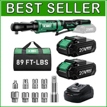 Load image into Gallery viewer, High Torque 20V Cordless Ratchet Wrench - 400RPM, 7 Socket Accessories Included