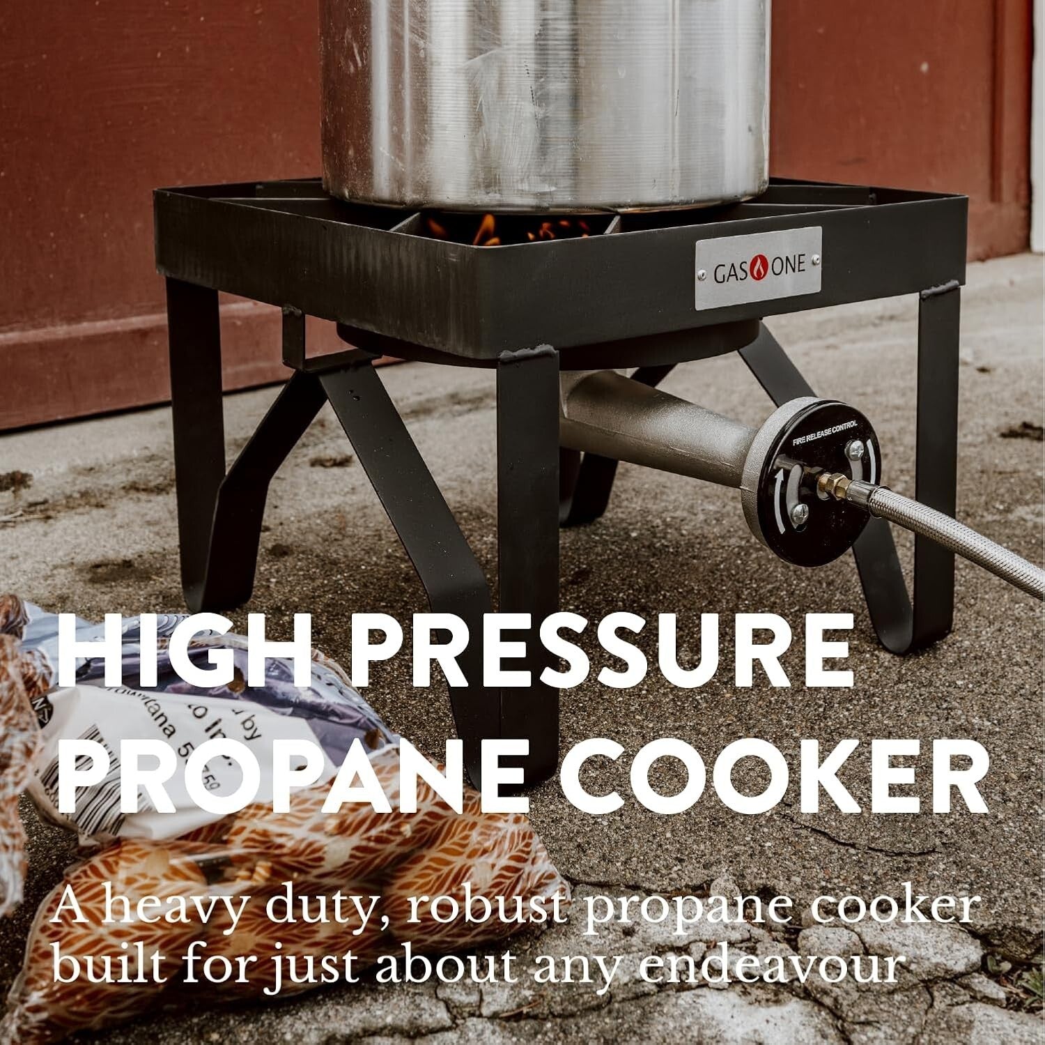 Durable Outdoor Propane Burner with Steel Braided Hose – 0-20 PSI Regulator