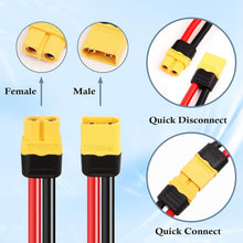 Load image into Gallery viewer, Premium XT60 10AWG Extension Cable – Male to Female, Ideal for RC and Solar Use