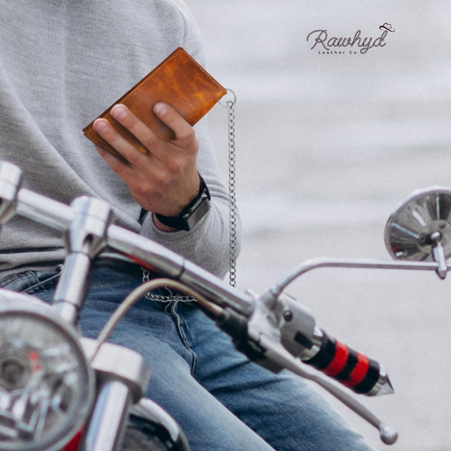Classic Men's Biker Wallet with RFID Blocking & Chain - Timeless Craftsmanship