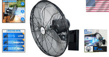 Load image into Gallery viewer, Adjustable 20" Black Wall-Mounted Oscillating Fan - Ideal for Garages &amp; Patios