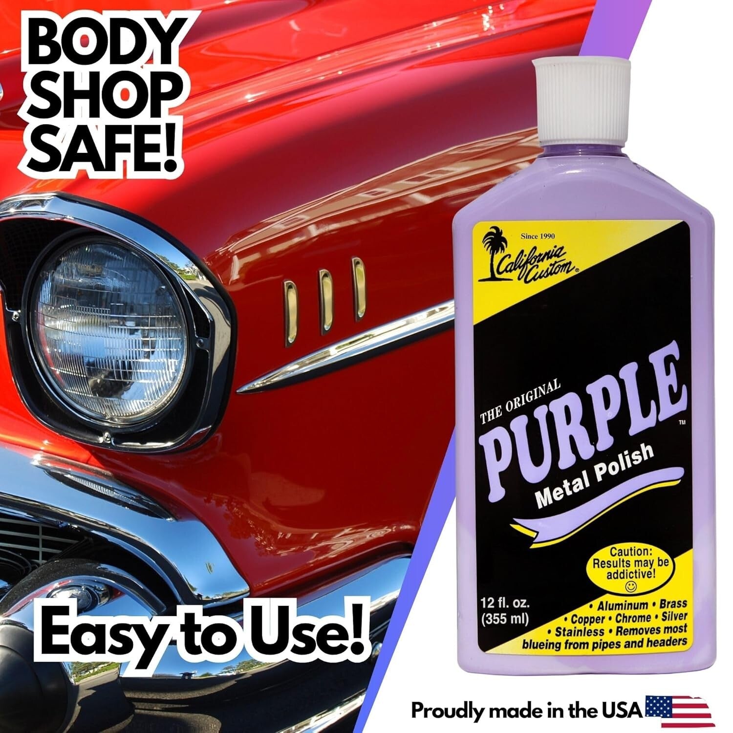 FAA Certified Purple Metal Polish - Safe for Aluminum, Brass, Copper and More