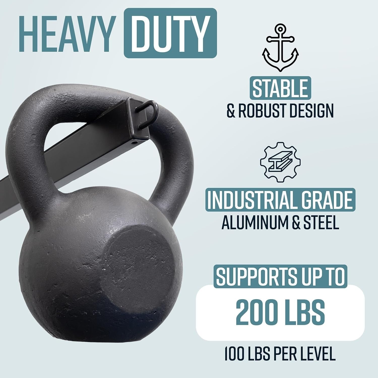 Industrial-Grade Freestanding Kayak Holder - 2 Levels, Easy Setup and Versatile