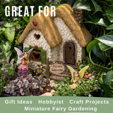 Load image into Gallery viewer, 7-Inch Water-Resistant Fairy Garden House Kit with Fairies &amp; Accessories