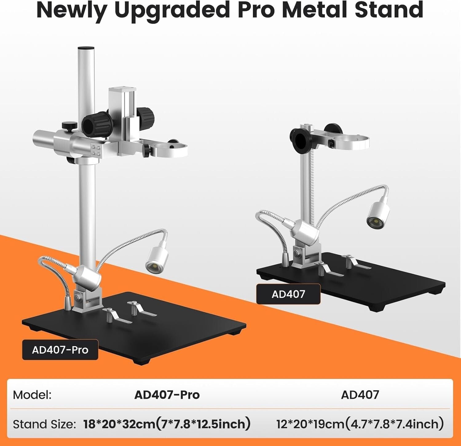 AD407 Pro 3D HDMI Digital Microscope with 7" LCD Screen for Precision Repairs