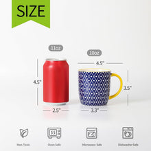 Load image into Gallery viewer, Vibrant Multi-Purpose Porcelain Coffee Mugs - Perfect for Any Occasion, Set of 6