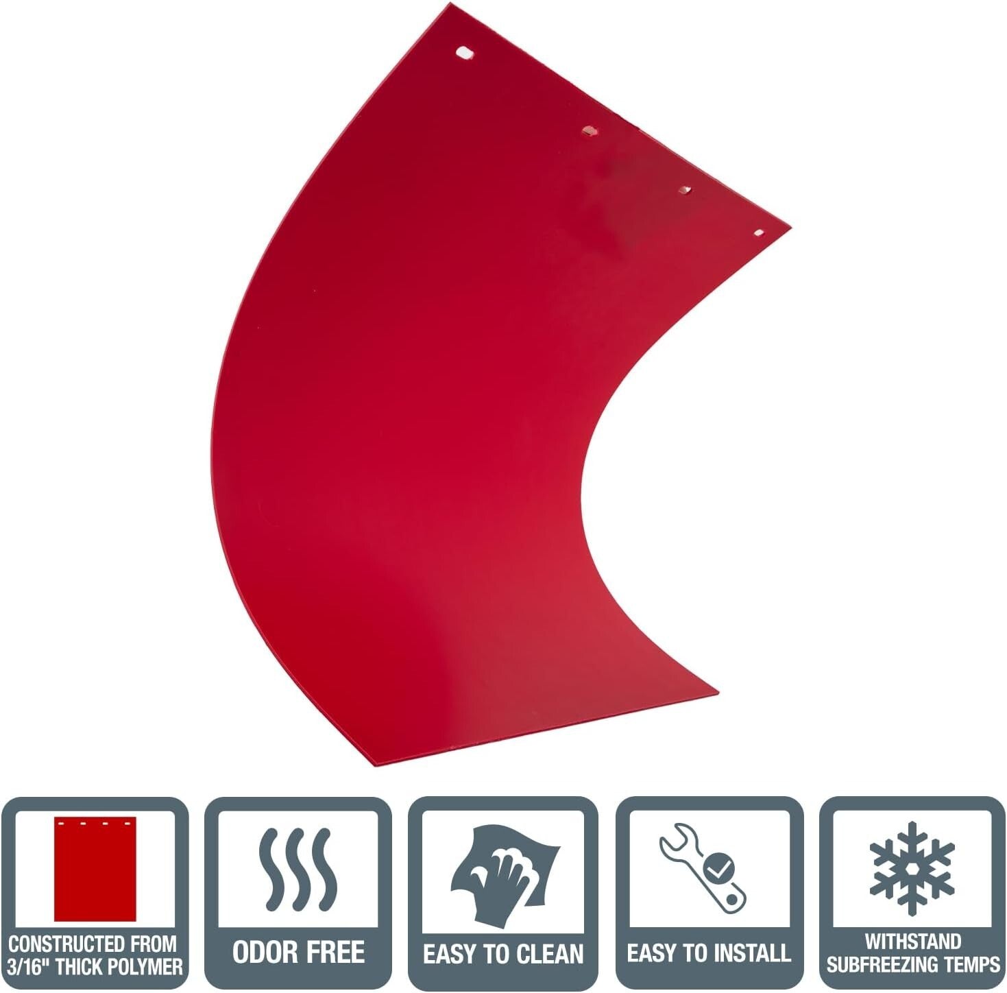 Universal Fit Super Durable Red Polymer Mud Flaps - 24x30 for Trucks & Trailers