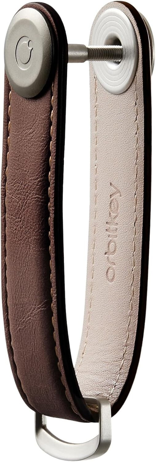 Durable Hand-Crafted Leather Key Holder with Stainless Steel Locking Mechanism