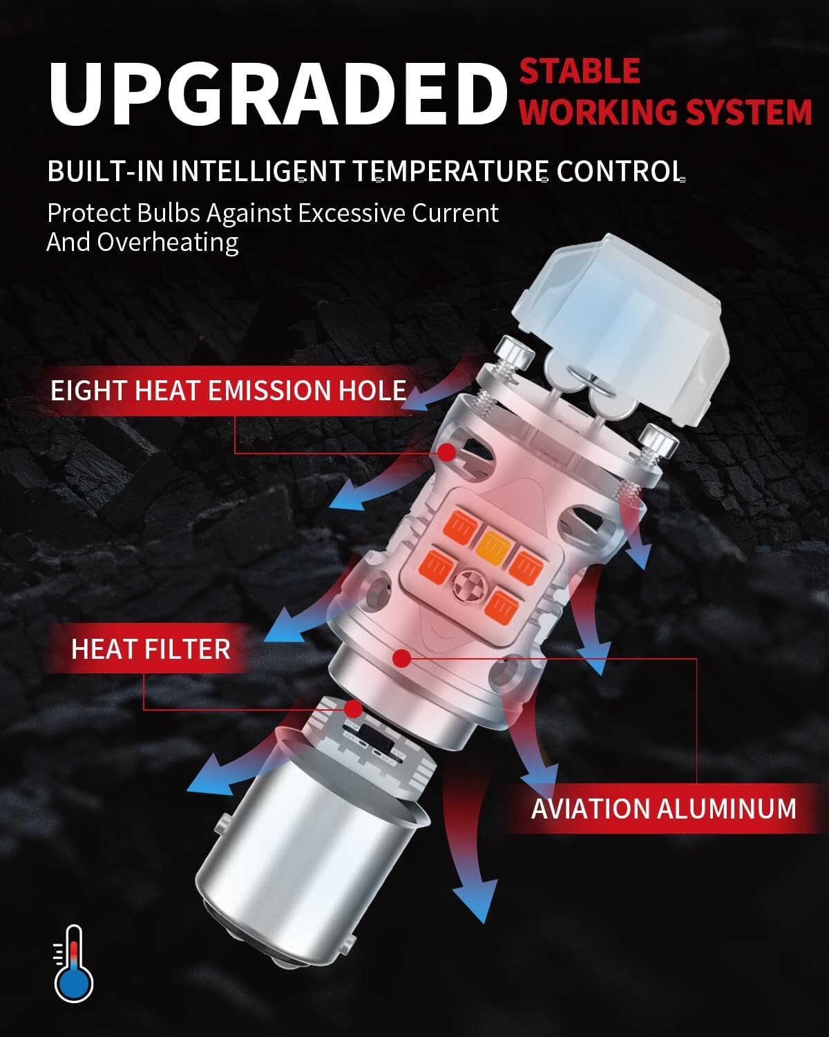 500% Brighter 1157 Switchback LED Bulb with Built-In Resistor for Amber/White