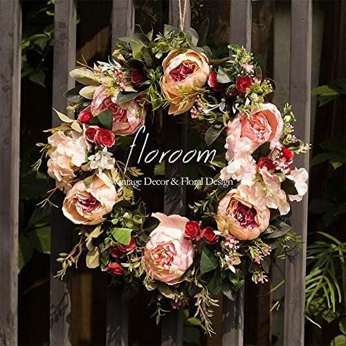 Durable 15.5''-16'' Flower Wreath - Elegant Spring and Summer Door Accessory
