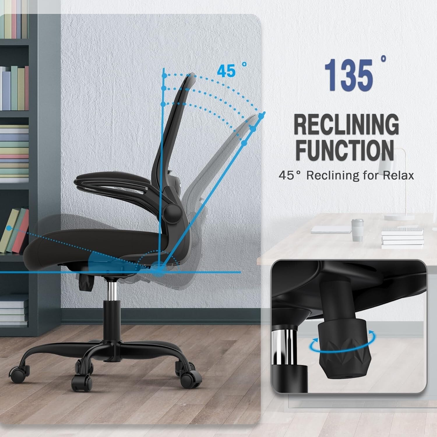 High Back Mesh Computer Chair - Ergonomic Design, Space Saving, BIFMA Certified