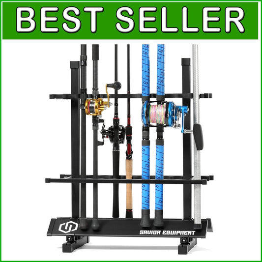 Compact Fishing Rod Holder - 24 Slots for All Rod Types, Garage Essential