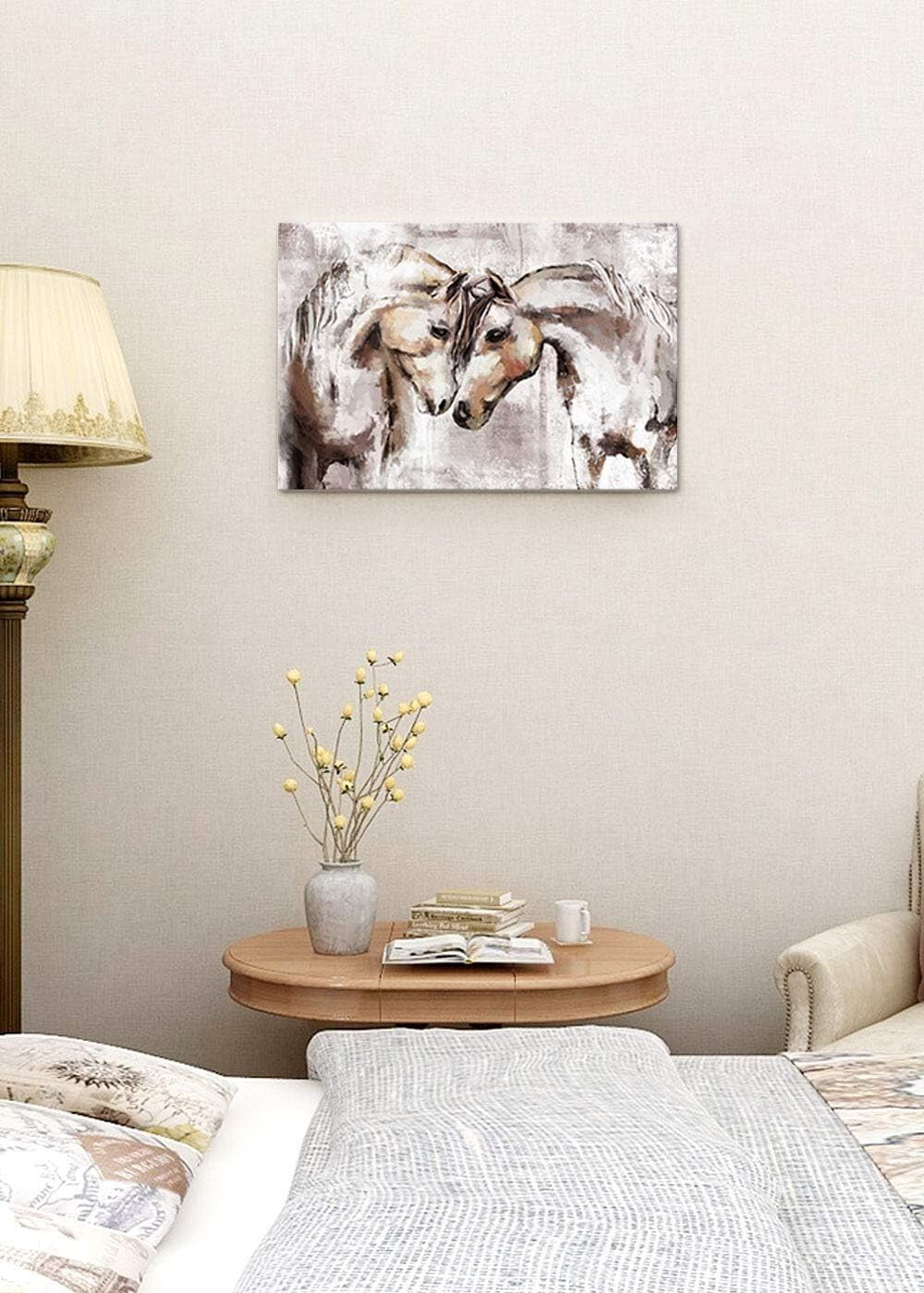 Exquisite Western Horse Artwork - 24x16 Canvas Print for Living Room Elegance