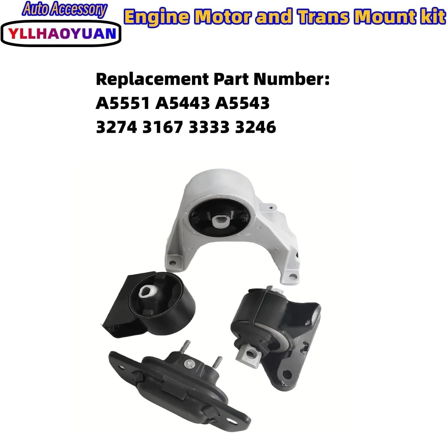 Premium Engine Mount Kit for Dodge Journey 2011-2019 - 4Pcs - Easy Install