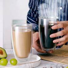 Load image into Gallery viewer, Set of 4 Double Wall Borosilicate Glass Coffee Mugs - Elegant Insulated Design