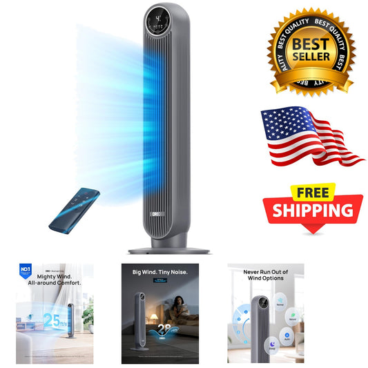 Advanced Tower Fan with 90° Oscillation - Safe, Easy-Clean Cooling Solution