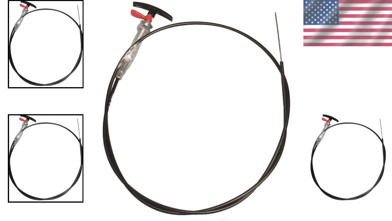 Stainless Steel Waste Valve Cable with Handle - Fits Passenger Cars, 96" Long