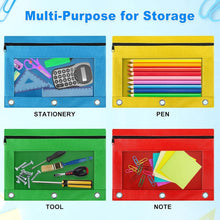 Load image into Gallery viewer, Vibrant 3-Ring Zipper Pencil Pouches - 30 Pack for Versatile Storage Solutions