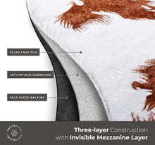 Load image into Gallery viewer, Brown and White Faux Cow Print Area Rug - 6.2ft x 8.2ft for Modern Homes