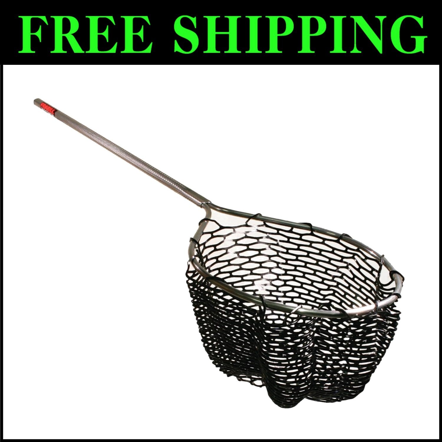 Durable Rubber Fishing Net with Telescopic Handle - Perfect for Anglers