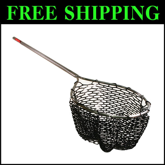 Durable Rubber Fishing Net with Telescopic Handle - Perfect for Anglers