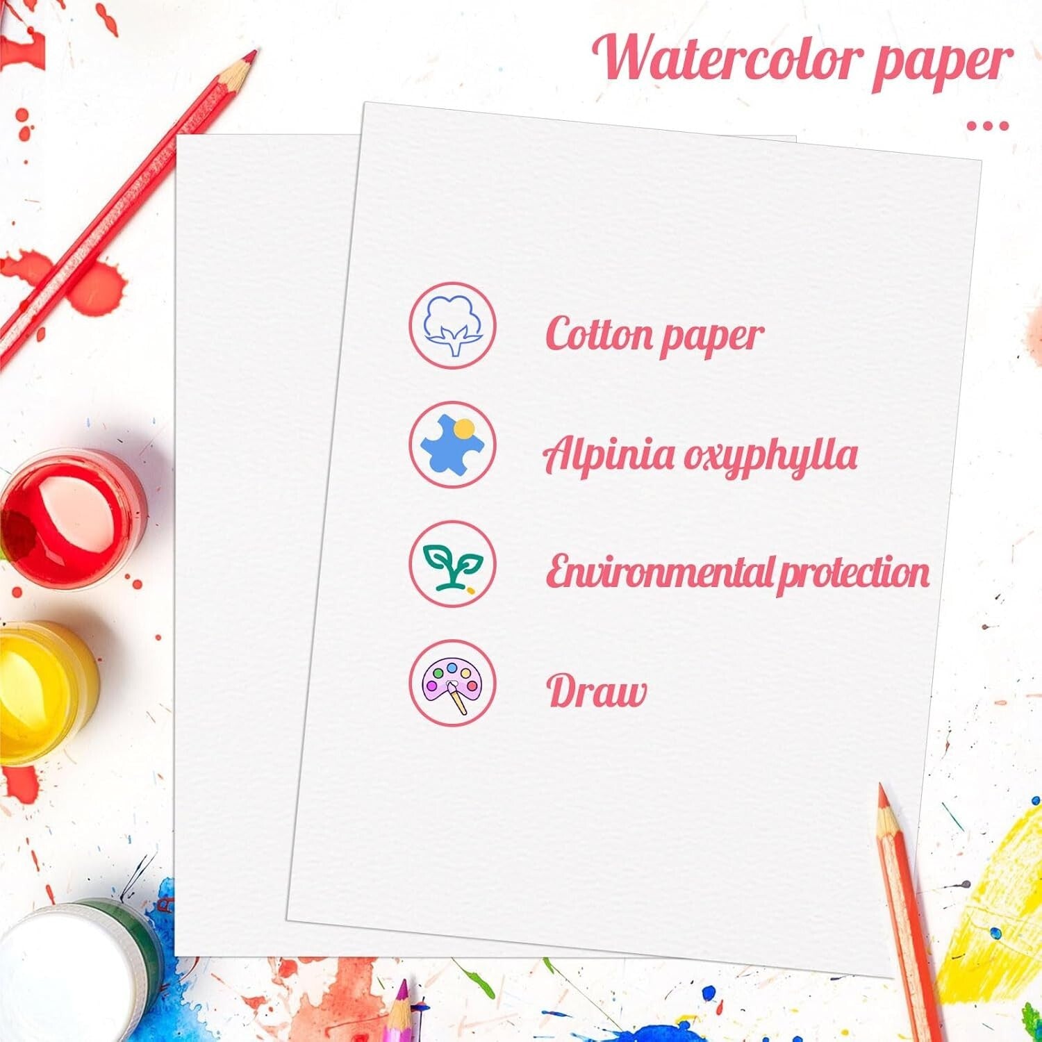 120 Sheets of 9x12 Cold Press Watercolor Paper - Ideal for Gifts & Projects