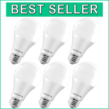 Load image into Gallery viewer, 6 Pack Dimmable A19 LED Light Bulbs, 3500K Natural White, Enclosed Fixture Rated