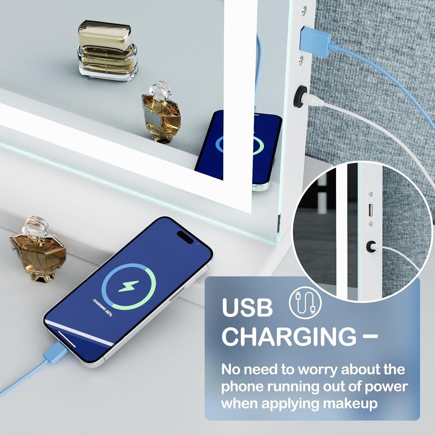 Professional LED Vanity Mirror with 10X Magnification & Adjustable Brightness