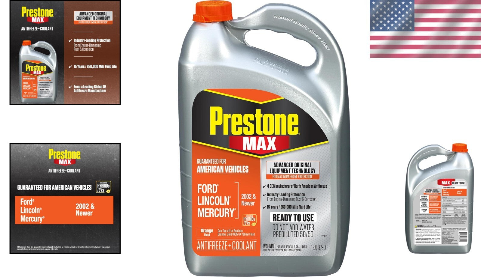 Heavy-Duty Antifreeze for Gas & Diesel Engines - 50/50 RTU, 1 Gallon, 6-Count