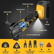Load image into Gallery viewer, Brushless 20V Oscillating Multi Tool with LED Light &amp; 23PCS Accessories Included