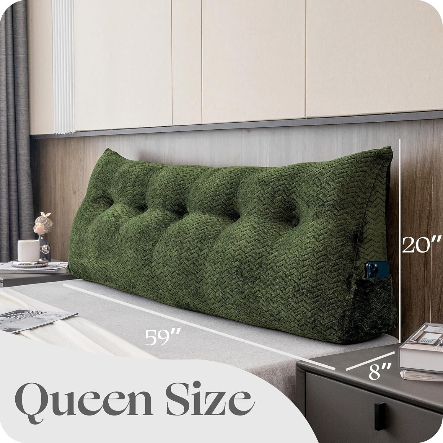 Queen Size Wedge Backrest Pillow - Ergonomic Support for Reading and Relaxation