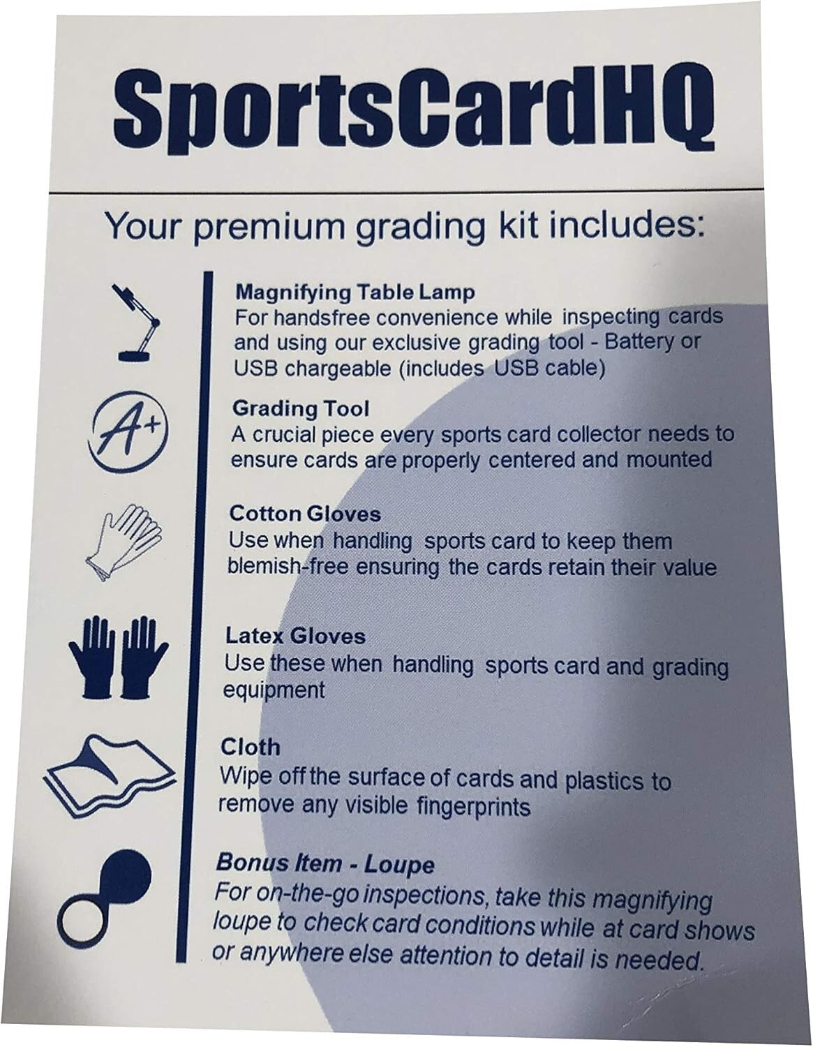 All-Ages Sports Card Grading Kit: Includes LED Lamp, Gloves, and Cleaning Cloths