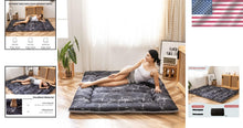 Load image into Gallery viewer, Compact and Durable Full Size Black Marble Futon Mattress for Guests &amp; Camping