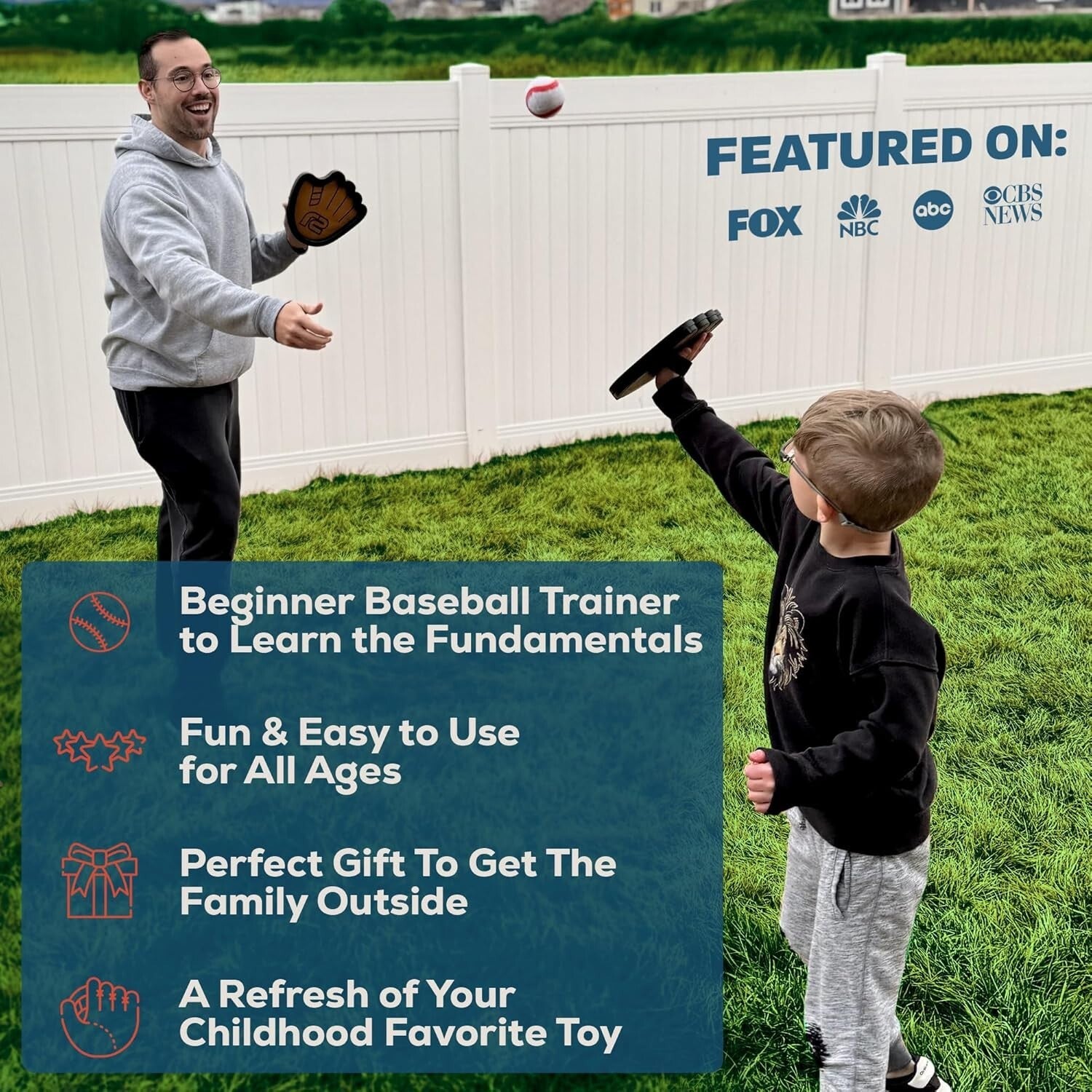 Engaging Toss and Catch Baseball Set - Perfect for Kids & Teens Outdoors