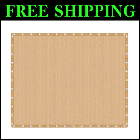 Waterproof 90% UV Protection Sun Shade Cloth with Grommets - 16' x 20' Wheat