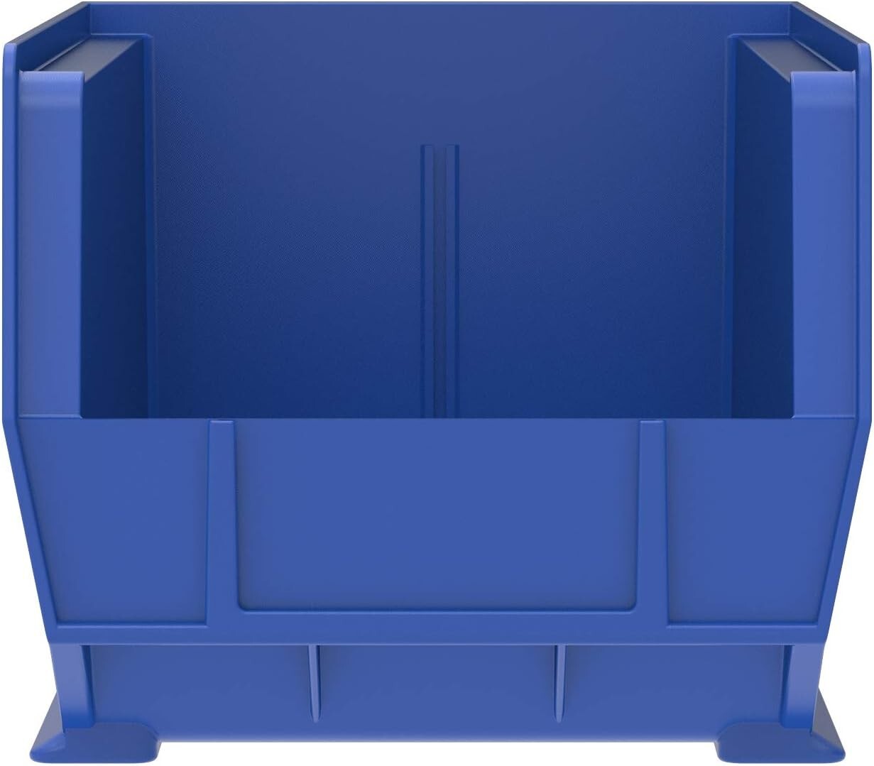 Stackable Blue Plastic Storage Bins - Space-Saving Organizers for Home & Garage