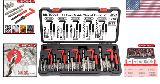 Durable 131-Piece Thread Repair Kit for Automotive and Plumbing Applications