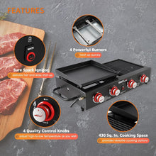Load image into Gallery viewer, Black 4-Burner Tailgater Grill with Removable Grease Cup - Perfect for Outdoors