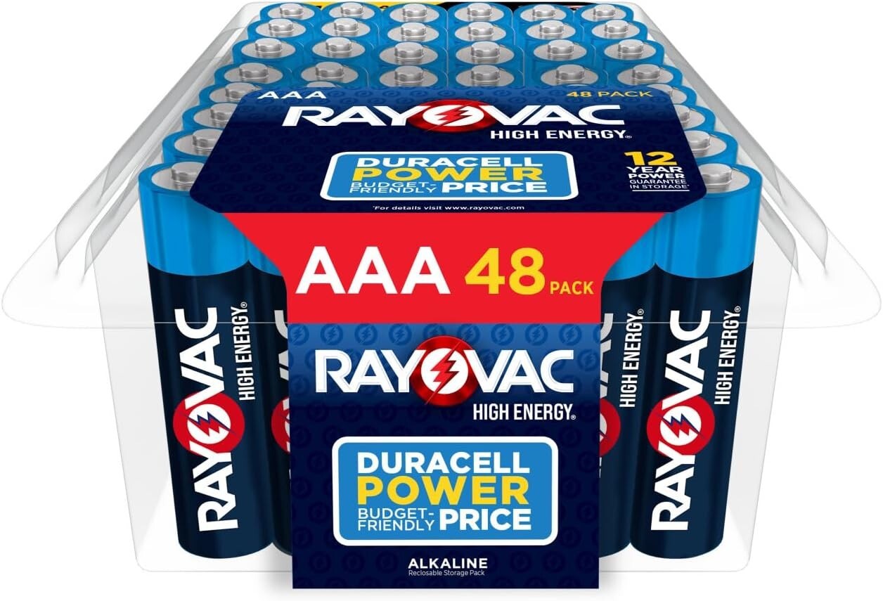 12-Year Shelf Life: 48 Pack of Alkaline AAA Batteries for High Demand Devices