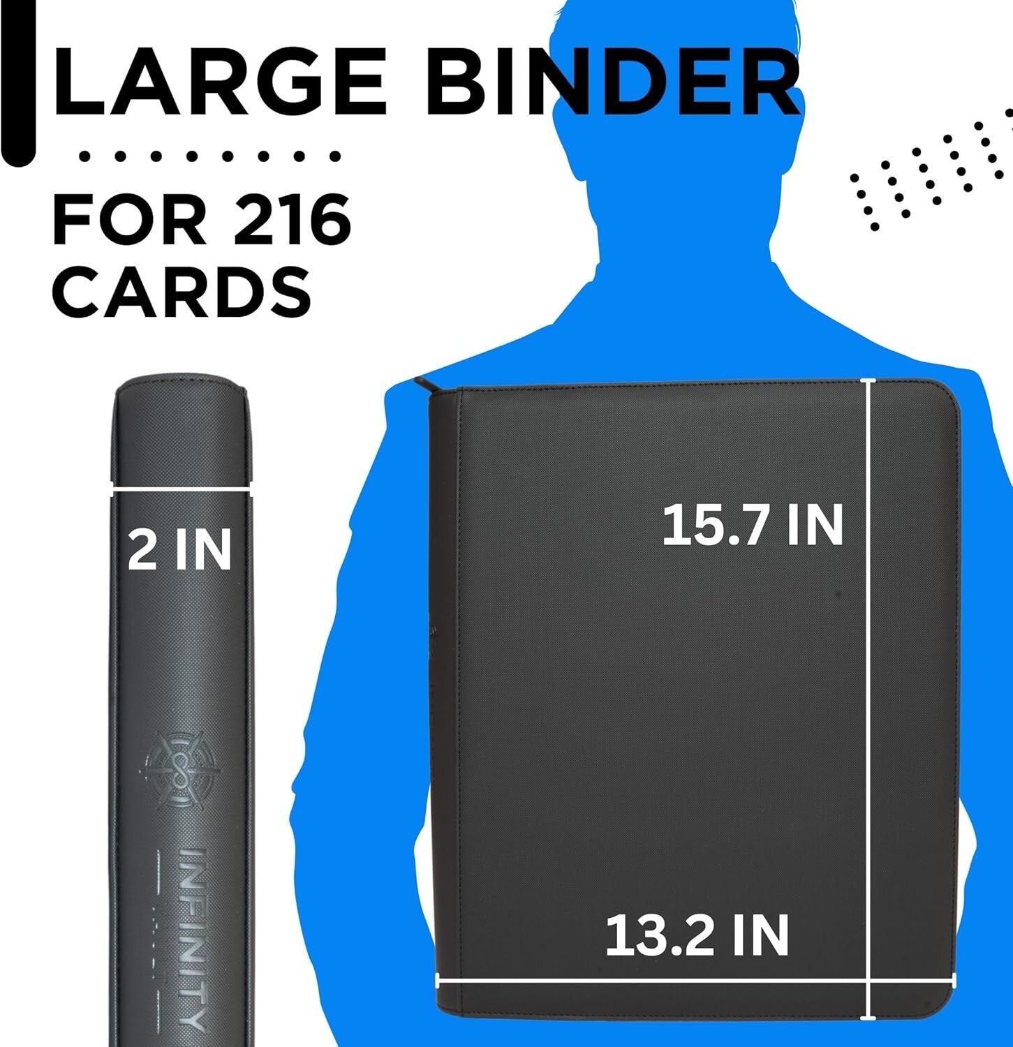 Durable 216 Card Collection Top Loader Binder - Scratch-Resistant with Zipper