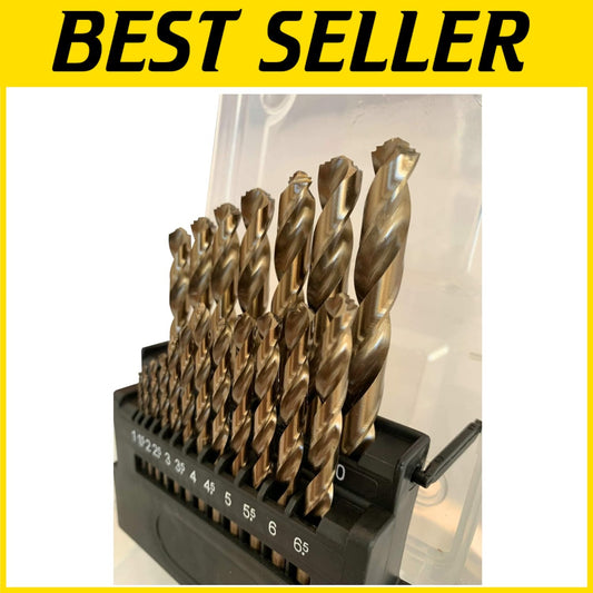 19-Piece M42 Cobalt Drill Bits Set for Hard Metal - 1mm to 10mm with 135° Points