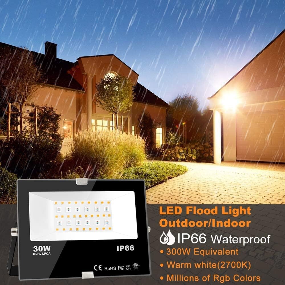 Bright 30W RGBW Waterproof Lights with Remote - Ideal for Events & Decorations