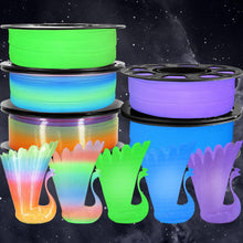 Load image into Gallery viewer, 3D Printing PLA Filament 5 in 1 Bundle - Glow in Dark Colors for Creativity