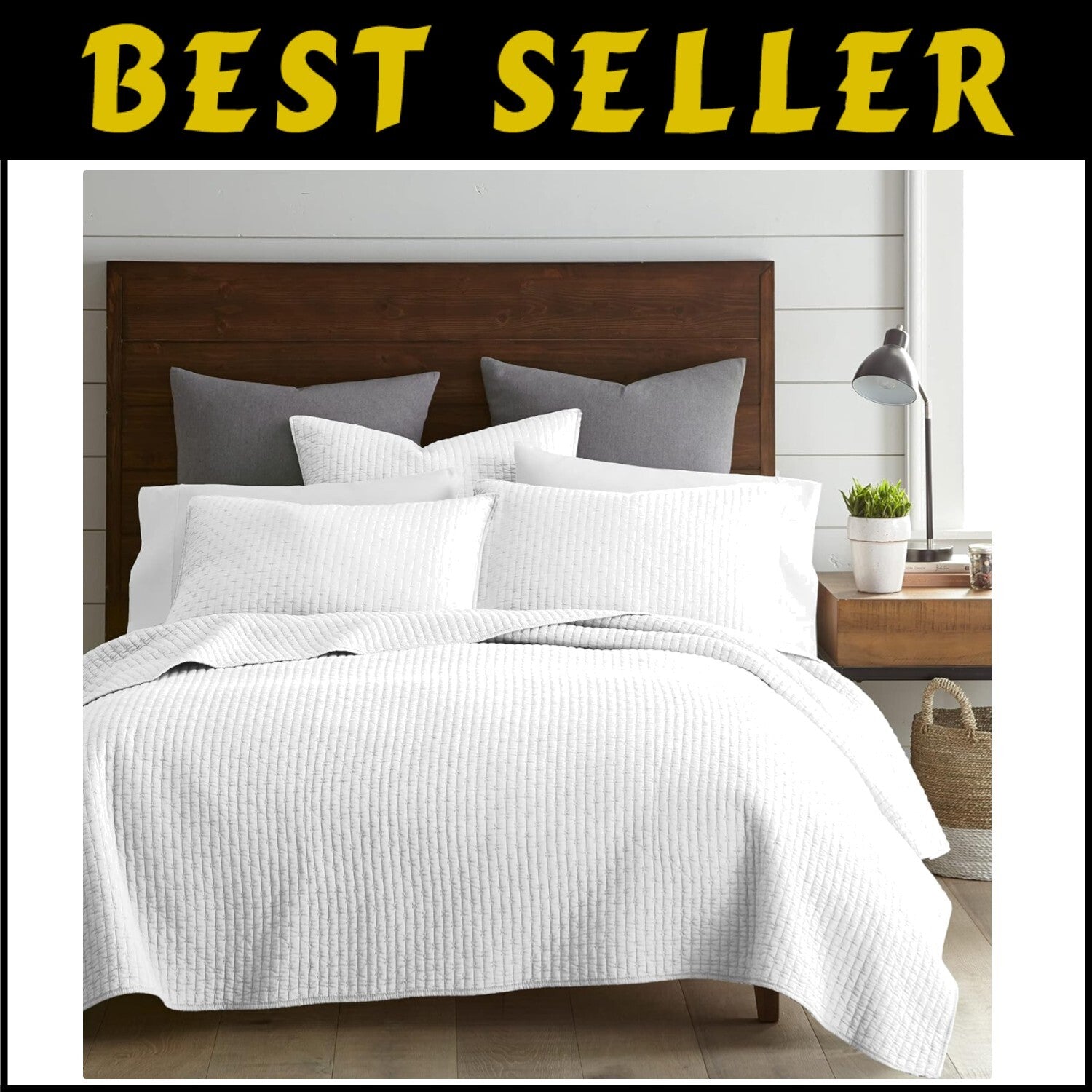 Luxurious 100% Cotton King Quilt Set with Geometric Pattern - Easy Care
