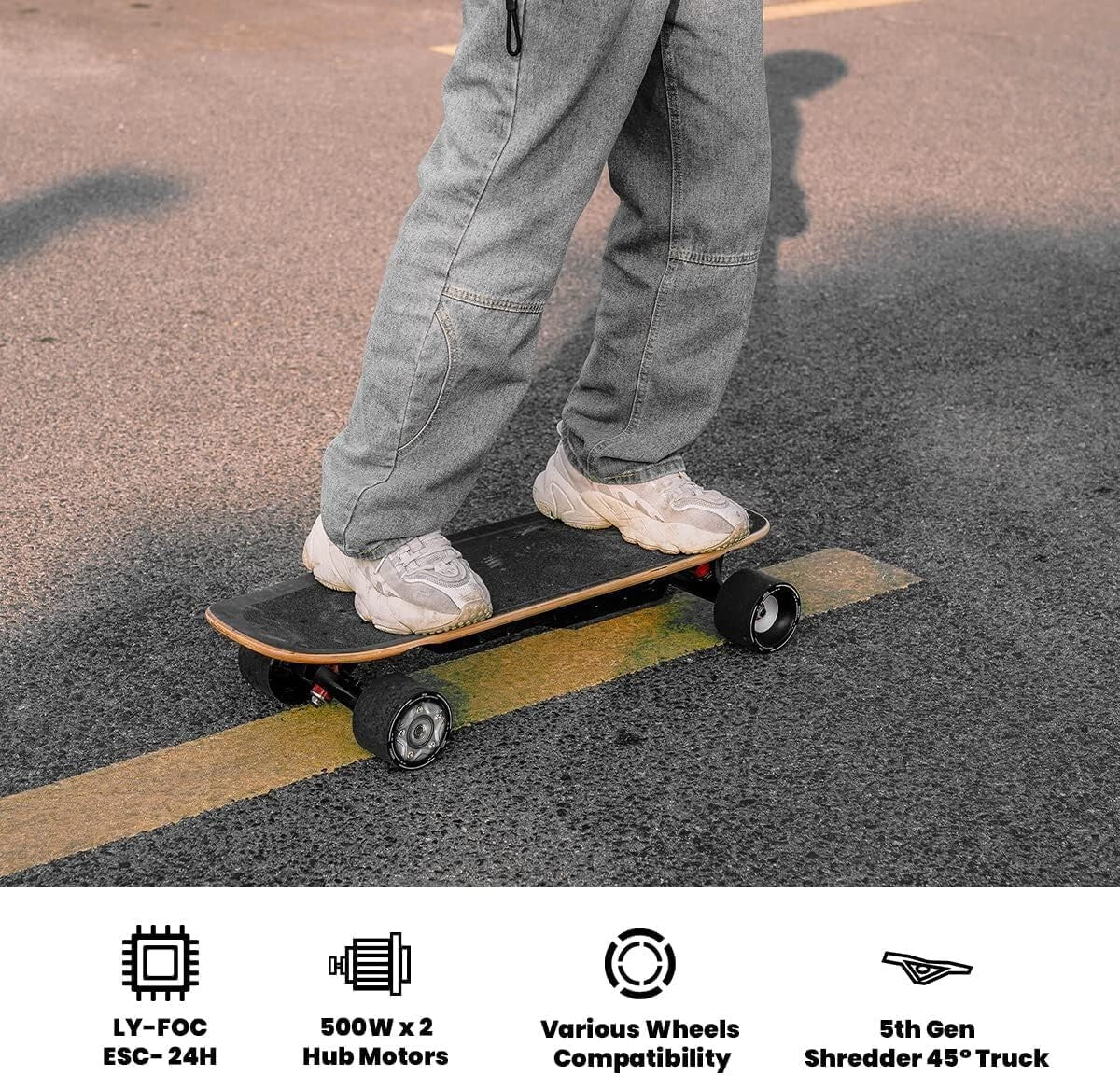 High-Performance Mini5 Skateboard: Up to 24 Miles Range, UL Safety Approved